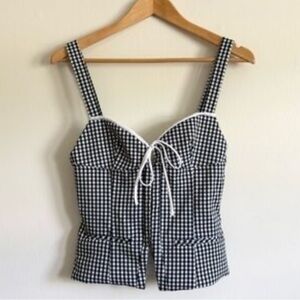 Zara Black and White Gingham Top
